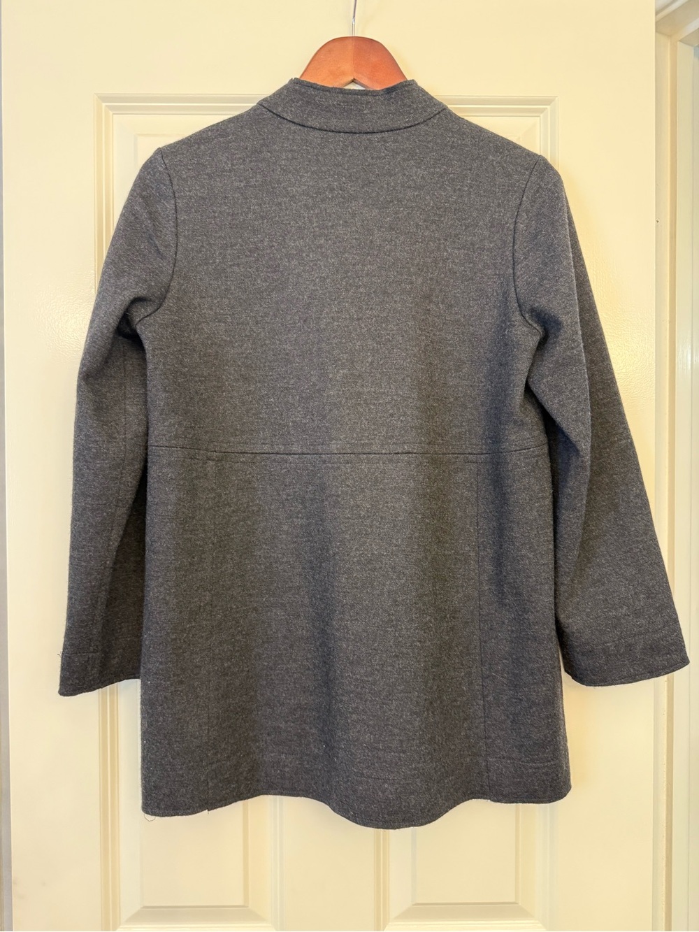 Eileen Fisher 100% Wool Jacket Petite Small PS Charcoal Gray Minimalist - Picture 2 of 9